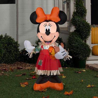 Gemmy Airblown Minnie Holding Cornucopia Disney   3.5 ft Tall  orange Image 1