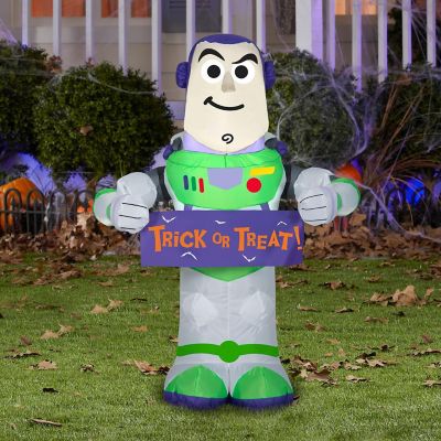 Gemmy Airblown Stylized Buzz with Banner Disney  3.5 ft Tall  Multicolored Image 1