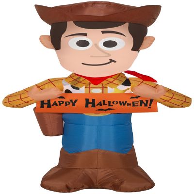 Gemmy Airblown Woody with Banner Disney  3.5 ft Tall  orange Image 1