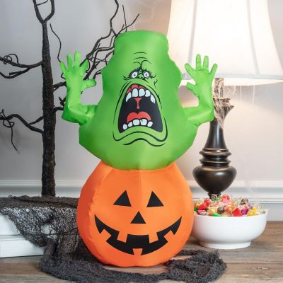 Gemmy Airdorable Airblown Slimer Ghostbusters  1.5 ft Tall  green Image 1