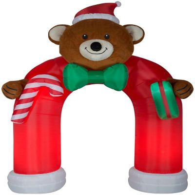 Gemmy Animated Airblown Inflatable Archway Mixed Media Bow tie Wiggling Teddy Bear    10.5 ft Tall Image 1