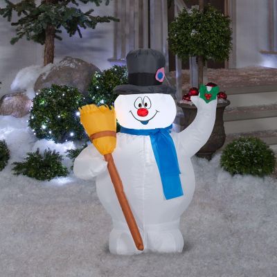 Gemmy Christmas Airblown Inflatable Frosty with Broom WB 3.5 ft Tall ...