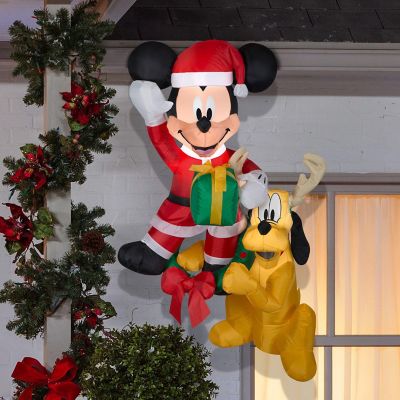 Gemmy Christmas Airblown Inflatable Hanging Mickey and Pluto Disney  5 ft Tall  Multicolored Image 1