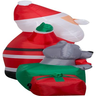 Gemmy Christmas Airblown Inflatable Inflatable Santa and Friends  5 ft Tall  red Image 2