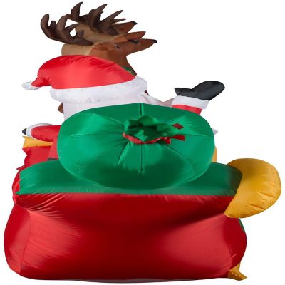 Gemmy Christmas Airblown Inflatable Inflatable Santa's Flying Sleigh  5.5 ft Tall  white Image 2