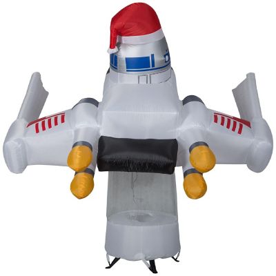 Gemmy Christmas Airblown Inflatable Inflatable Star Wars X Wing with R2 D2&#8482;  6 ft Tall  white Image 2