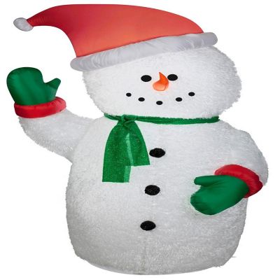 Gemmy Christmas Airblown Inflatable Mixed Media Snowman  6 ft Tall  white Image 1