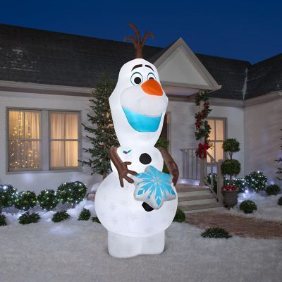 Gemmy Christmas Airblown Inflatable Olaf with Snowflake Giant Disney 11 ...