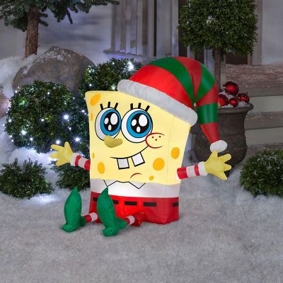 Gemmy Christmas Airblown Inflatable SpongeBob in Holiday Outfit Nickelodeon   2.5 ft Tall  yellow Image 1