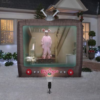 Gemmy Living Projection Christmas Airblown Inflatable A Christmas Story WB   8 ft Tall  black Image 1