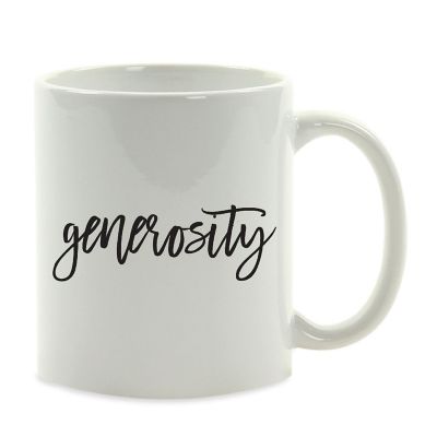 Generosity Black Calligraphy Ceramic Mug Image 2