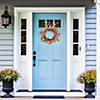 Geranium and Berry Artificial Spring Floral Wreath 18" Image 1