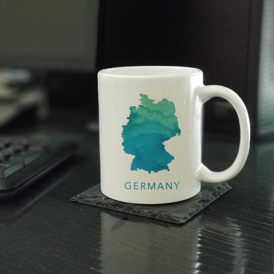 Germany Aqua Blue Water Ceramic Mug Image 1
