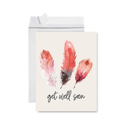 Get Well Soon Feathers Jumbo 8.5x11IN Image 1