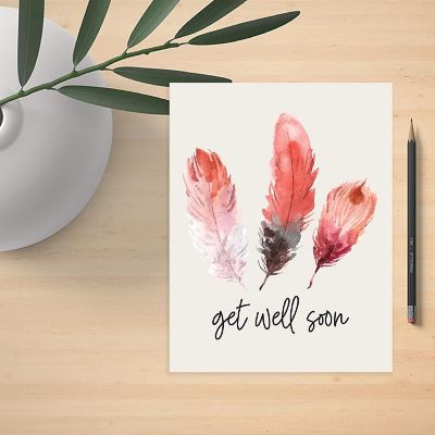 Get Well Soon Feathers Jumbo 8.5x11IN Image 1