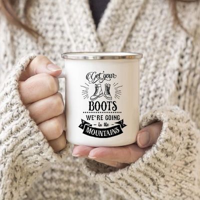 Get Your Boots Metal Camping Mug Image 1
