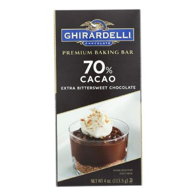 Ghirardelli Chocolate, Premium Baking Bar, Extra Bittersweet Chocolate - Case of 12 - 4 OZ Image 1