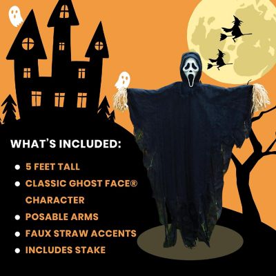 Ghost Face 5 Foot Scarecrow Halloween Decor Image 2