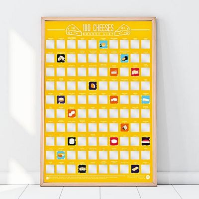 Gift Republic 100 Cheeses Bucket List Scratch Off Poster Yellow Image 1