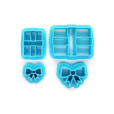 Gift with Bow Clay Cutter Set, 2 Present Sizes, 4 pc Image 1