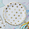 Ginger Ray Gold Foil Polka Dot Paper Dinner Plates - 8 Ct. Image 1