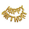 Ginger Ray Happy Birthday Gold 13" Mylar Balloon Bunting - 13 Pc. Image 1