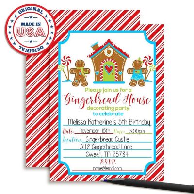 Gingerbread Decorating Invtiations 40pc. by AmandaCreation Image 2
