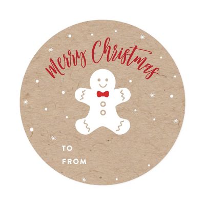 Gingerbread Man Christmas To/From Labels Image 3
