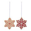 Gingerbread Snowflake Cookie Ornament (Set Of 12) 4"H Resin Image 1