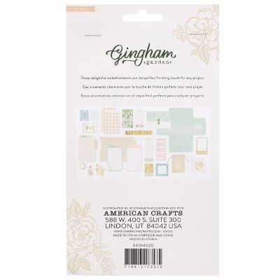 Gingham Garden Stationery Pack 20/Pkg-W/Gold Foil Image 1