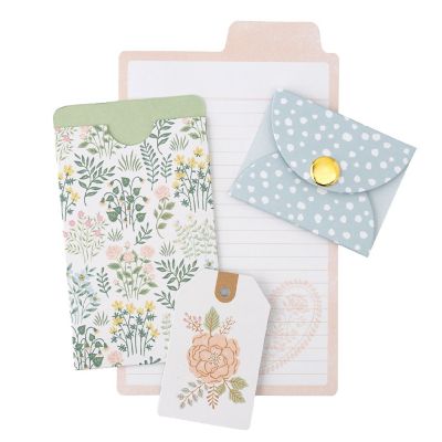 Gingham Garden Stationery Pack 20/Pkg-W/Gold Foil Image 2