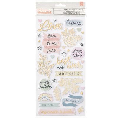 Gingham Garden Thickers Stickers 65/Pkg-Phrase W/Gold Foil Image 1