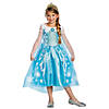 Girl&#8217;s Deluxe Frozen Elsa Costume Image 1