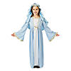 Girl&#8217;s Premium Mary Gown Nativity Costume with Headpiece Image 1