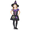 Girl&#8217;s Purple and Black Witch Costume - Large Image 1