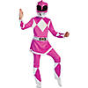 Girl's Deluxe Mighty Morphin Pink Power Ranger Costume - Small Image 1