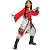 Girl's Deluxe Mulan Hero Red Dress Costume Image 1