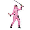 Girl's Pink Ninja Costume - Large Image 1
