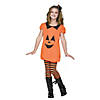 Girl's Pumpkin Romper Costume - Large Image 1