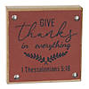 Give Thanks Sign (Set Of 6) 5"Sq Mdf/FauProper Leather Image 1