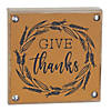 Give Thanks Sign (Set Of 6) 5"Sq Mdf/FauProper Leather Image 2