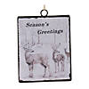 Glass Seasons Greetings Deer Ornament (Set Of 12) 6.25"H Metal Image 1