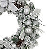 Glitter and Frosted Foliage Artificial Christmas Wreath with Bow  30-Inch  Unlit Image 3