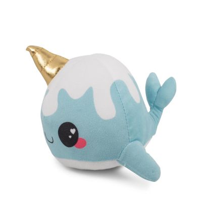 Glitter Galaxy 6-Inch Cute Ice Cream Cone Horn Blue Narwhal Collectible Plush Image 1