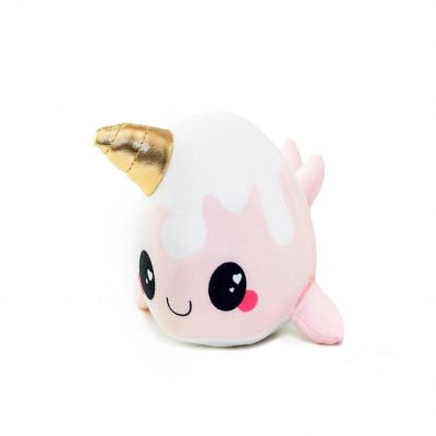 Glitter Galaxy 6-Inch Ice Cream Cone Horn Pink Narwhal Collectible Plush Image 1