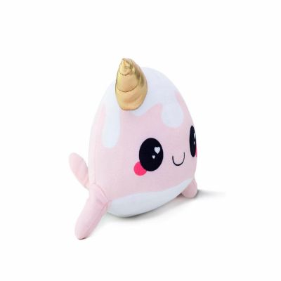 Glitter Galaxy 6-Inch Ice Cream Cone Horn Pink Narwhal Collectible Plush Image 3