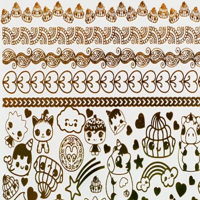 Glitter Galaxy Gold Shimmer Temporary Tattoo Sheet Wave 1 Image 1