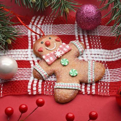 Glitter Gingerbread Boy Christmas Ornament Image 1