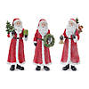 Glitter Santa Figurine With Pine Accent (Set Of 3) 15"H Resin Image 1