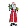 Glitter Santa Figurine With Pine Accent (Set Of 3) 15"H Resin Image 1